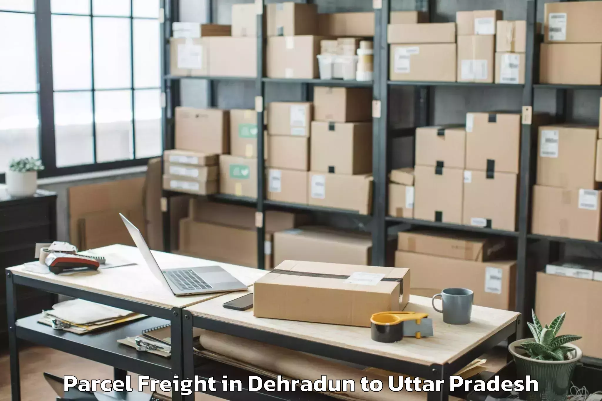 Easy Dehradun to Bansgaon Parcel Freight Booking